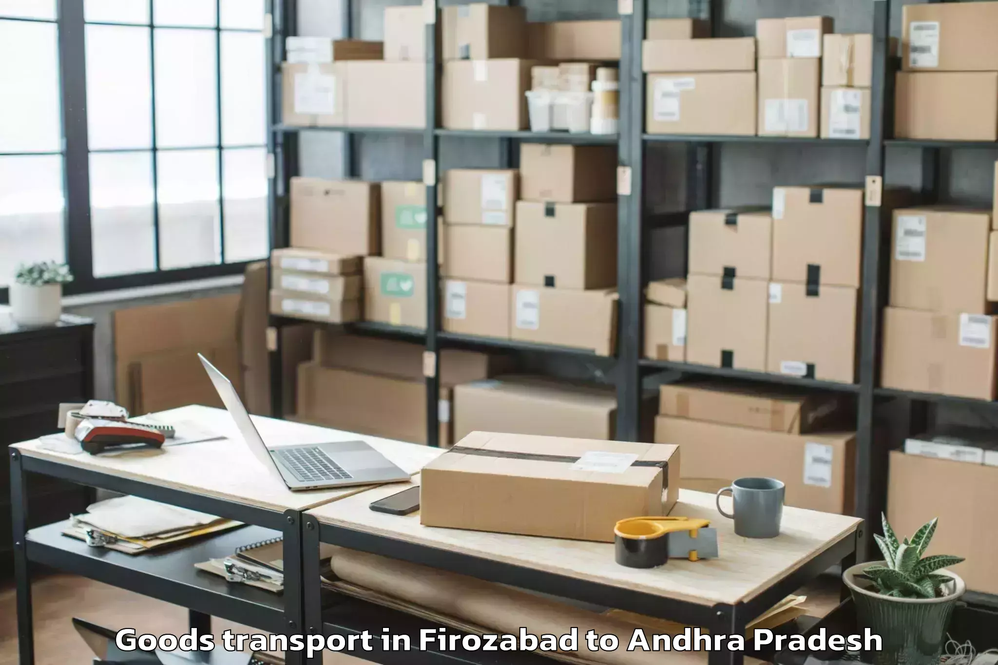 Top Firozabad to Piduguralla Goods Transport Available